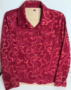 Croft & Barrow Women's Brocade Textured Jacket Velvet Feel - MED - NWOT - Picture 1 of 6