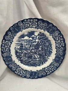 British Anchor Memory Lane Blue & White Country Scene Decorative Plate - Picture 1 of 4
