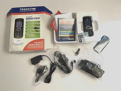 NEW Samsung T105G - SGH-T105G - Black (TracFone) Prepaid GSM Basic Cell Phone - Image 1 of 4