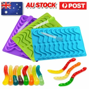 NEW Gummie Snake Mold DIY Edible Gummy Snakes Lollies Candy Lolly Silicone Mould - Picture 1 of 17