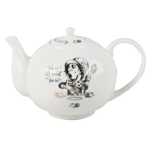 Tetera ALICIA EN EL PAÍS DE LAS MARAVILLAS para 1100 ml negro blanco porcelana Creative Tops - Imagen 1 de 3