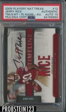 2009 Playoff National Treasures #12 Jerry Rice HOF GU Jersey /15 PSA/DNA 10 AUTO