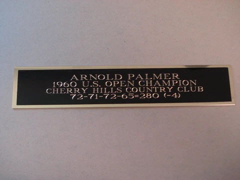 Arnold Palmer Nameplate For A 1960 U.S. Open Golf Flag Case / Scorecard 1.25 X 6 Cover