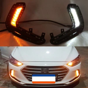 LED DRL Daytime Running Lights Fog light Driving Bumper Fit For Hyundai Elantra - Picture 1 of 10