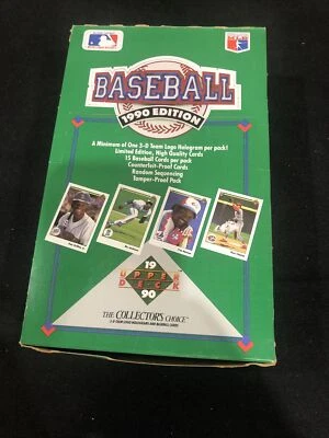 Caja de cera de béisbol Upper Deck 1990 36 paquetes - Sammy Sosa novato radiocontrol Foto 1 de 4