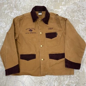 Brush Jacket Mens Large Duck Corduroy Collar Chore Barn Button Lapco Western - Picture 1 of 13