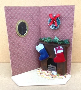 Dolls House Christmas Eve Fire Place Scene 1:12 Scale Miniature Xmas KM tumdee - Picture 1 of 8