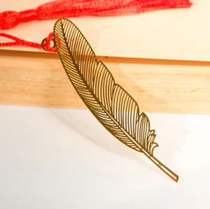 Chinese Style Bookmarks Feathers Book Mark Student Book Reading with Red Tassel - Bild 1 von 4