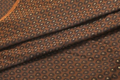  Novo Brocado Jacquard Mistura de Seda Tecido Costura Artesanal Por Jarda Marrom Escuro - Imagem 1 de 4