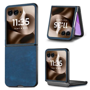 Vintage Plain PU Leather Shockproof Case For Motorola Razr/Razr+ 2023&2024&2025 - Picture 1 of 64