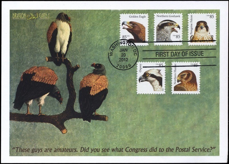 Sc. 4608-12 Birds of Prey Dragon Cards FDC - Image 1 of 1