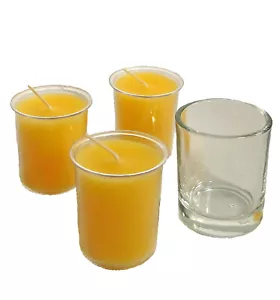 100% Beeswax 15-hour Votives Candles Organic - 2" Tall, 1.5" Thick (Pack of 3) - Picture 1 of 6
