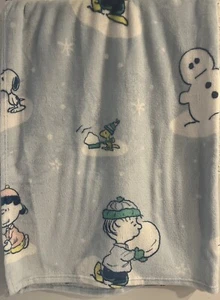 Peanuts Charlie Brown Snoopy Blue Baby Blanket 55x45 - Picture 1 of 7