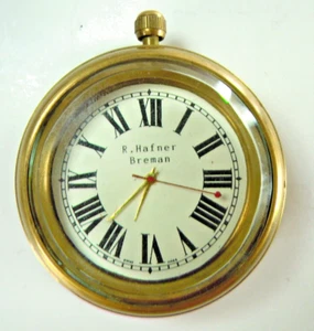 Clock R. Hafner Breman Brass Swiss Made Vintage Clock Works Desk Shelf Clock - Picture 1 of 4