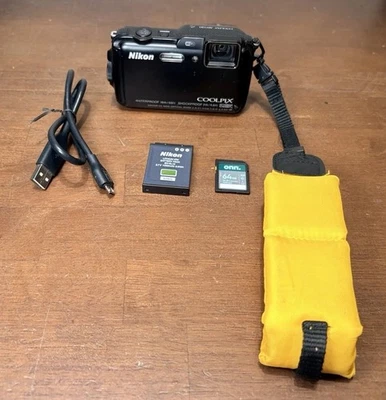 Nikon Coolpix AW120 16.0MP Digital Camera - Black W/battery, Memory Card & Cable - Image 1 of 4
