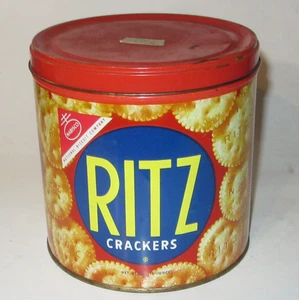 Original Vintage 1950-60s RITZ Crackers Nabisco 13oz Great Early Decor Tin Can - Bild 1 von 11