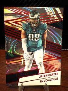 Jalen Carter Red Swirl Parallel-2025 Panini Revolution Philadelphia Eagles NFL - Imagen 1 de 2