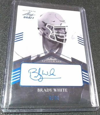 2021 Leaf Ultimate Draft Blue Parallel Rookie Autograph Brady White #'ed 6/35 - Image 1 of 2