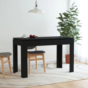 Dining Table Black Engineered Wood 120x60x76 cm Modern Minimalist Sturdy Kitchen - Picture 1 of 10
