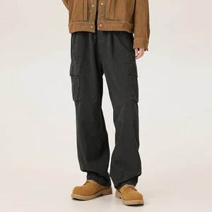 Men Breathable Work Pants Multiple Pocket Retro Comfortable Long Pant 100%cotton - Picture 1 of 25