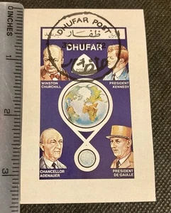 Dhufar Stamp 1972 Miniature CTO Sheet - World Leaders and Space - Picture 1 of 2