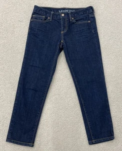 Jeans Lands End para mujer ajustados pierna corta lavado oscuro 4 calce 1 - Imagen 1 de 7