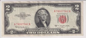 TWO DOLLAR FEDERAL RESERVE NOTE UNITED STATES OF AMERICA SERIES 1953 C $2 BILL - Picture 1 of 2
