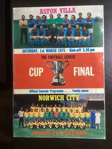 1974-75 Aston Villa v Norwich City League Cup Final Programme - Picture 1 of 1