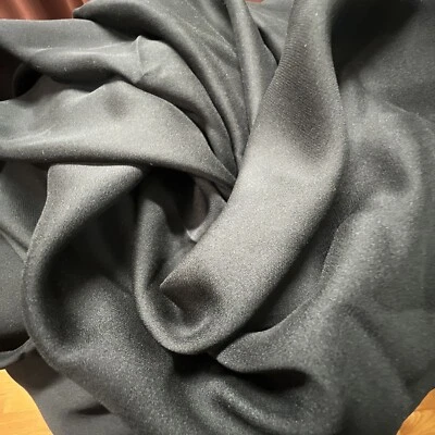 Silk Heavy Chiffon, Black, 1 1/2 Yard, 54” Wide, 12mm Weight. - Image 1 of 4