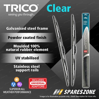 Pair Front Trico Clear Wiper Blades for Renault R12 R16 R18 1970-1983 - image 1 of 2