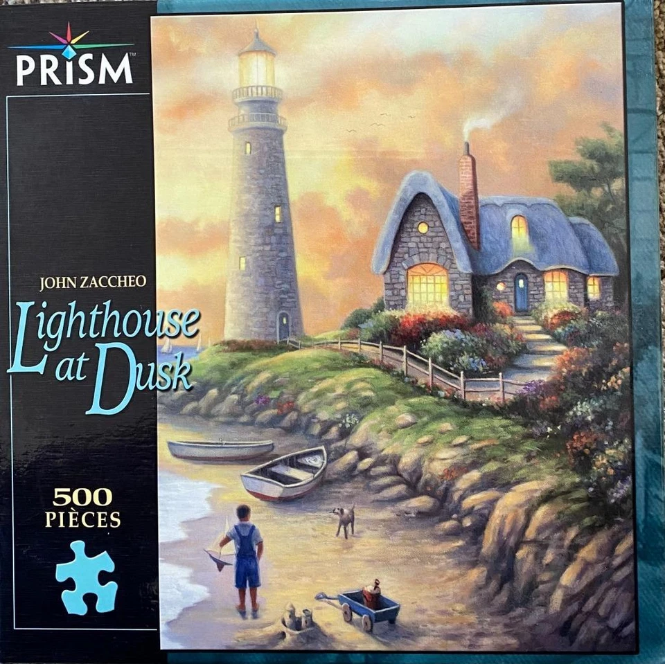 Prism Jigsaw Puzzle;  Lighthouse at Dusk; 500 pieces - Image 1 of 1