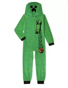 Minecraft Exclusive Boys Hooded Union Suit Pajama Size S 6-7 - Picture 1 of 2