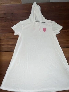 Size 12 Girls White Hooded Terry Cloth Swim Suit Cover Up Feather 4 Arrow NEW - Picture 1 of 7
