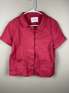 Chaqueta Blazer Banana Republic Petites S Rosa Algodón Manga Gorra Trabajo Carrera - Imagen 1 de 6