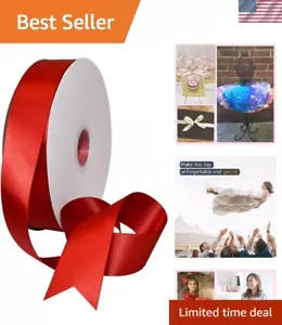 Double Face Satin Ribbon 1.5" X 100 YD Red Ribbon for Gift Wrapping, Birthday... - Picture 1 of 7