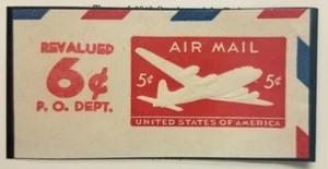 US SCOTT #UC21 5c + 6c CARMINE AIRMAIL ENVELOPE CUT FULL CORNER 1952 DIE 1 MNH. - Picture 1 of 1