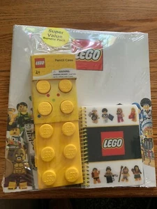 Lego School Value Bundle Pack Yellow Pencil Case 3-Ring Binder Mini Notebook - Picture 1 of 1