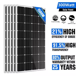 300W Solar Panel 12V Mono 300Watt Caravan Camping Home Battery Charging Power - Picture 1 of 21