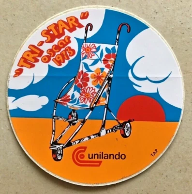 autocollant ancien 1973 POUSSETTE Landau UNILANDO TRISTAR OSCAR poupée vintage - Photo 1/2