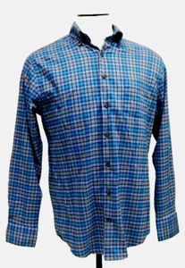 Peter Millar Herren mittellangarm geknöpft kariert blau blaugrün rosa Herrenhemd - Bild 1 von 6