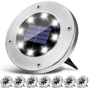 8PCS Solar Power LED Decking Lights Ground Floor Outdoor Garden Lawn Path Lamp - Picture 1 of 9
