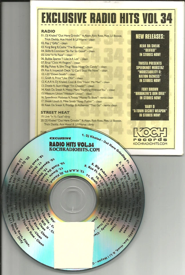 PROMO CD CLEAN TRX w/ DJ KHALED Ray J SKILLZ Unk RZA Prodigy K.A.R. Sheek Louch  Foto 1 de 1