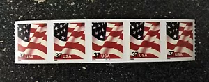 2002USA #3632 37c Flag American Plate Number Coil Strip of 5 PNC Mint #1111 - Picture 1 of 2