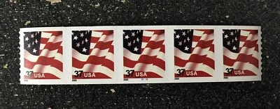 2002USA #3632 37c Flag American Plate Number Coil Strip of 5 PNC Mint #1111 - Image 1 of 2