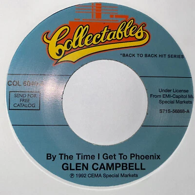 Glen Campbell 45 By the Time I Get to Phoenix / Gentle on My Mind NEW unplayed - Image 1 of 3
