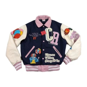 IT Civil Regime Varsity Jacket Mens Small Blue Pink Pennywise Embroidered - Picture 1 of 10