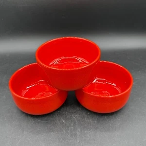 Waechtersbach CHRISTMAS Fruit Dessert Sauce Bowls 4 3/4" Red Germany Set of 3 - Picture 1 of 10