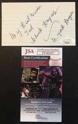 Chuck Rayner Signed 3x5 Index Card JSA CERTIFIED AUTOGRAPH New York Rangers! - Image 1 of 4