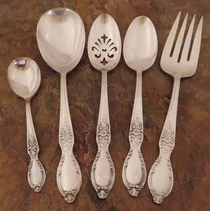 IS Victorian Rose Set 5 Servierteile Wm Rogers Vintage Versilbertes Besteck Lot H - Bild 1 von 6