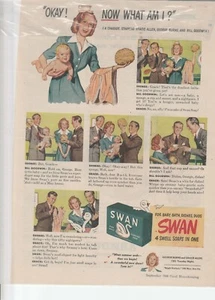 Anuncio original de revista Swan Soap 1944 '¿Ahora qué soy?' - Imagen 1 de 1